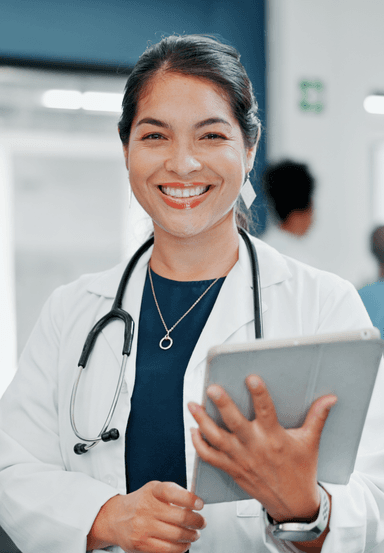 woman doctor smiling